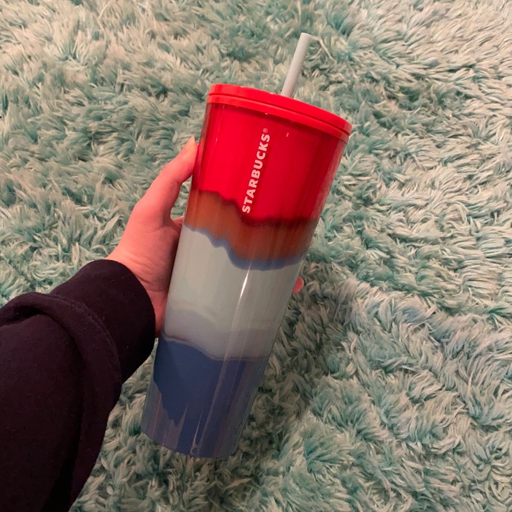 Starbucks red and blue ombré tumbler